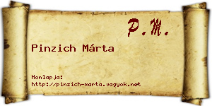 Pinzich Márta névjegykártya